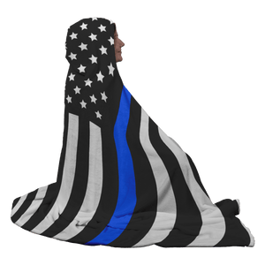 Thin Blue Line Hooded Blanket | Heroic Defender