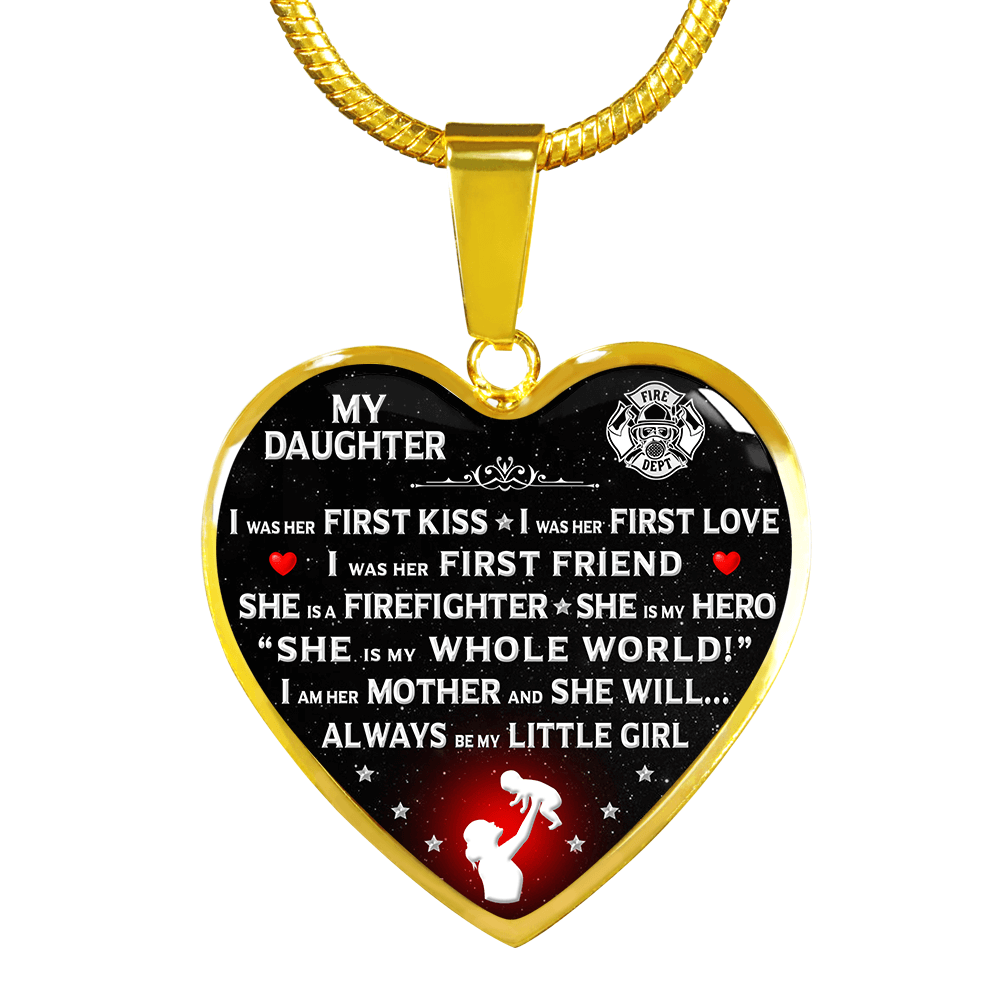 Firefighter Mom "I Am Her Mother" Heart Necklace - Heroic Defender