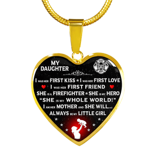 Firefighter Mom "I Am Her Mother" Heart Necklace - Heroic Defender