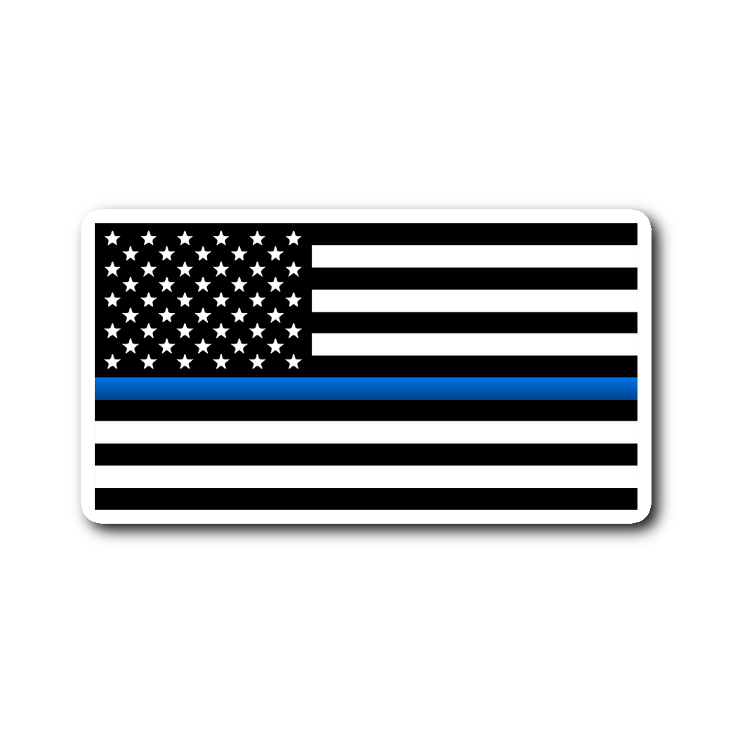 Thin Blue Line Flag Vinyl Decal Sticker - Heroic Defender