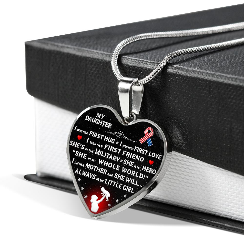Military Mom "I Am Her Mother" Heart Necklace | Heroic Defender