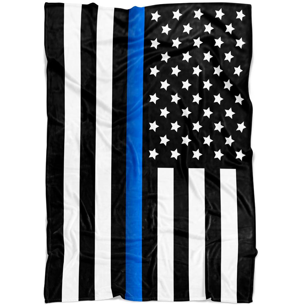 Thin Blue Line Flag Fleece Blanket | Heroic Defender