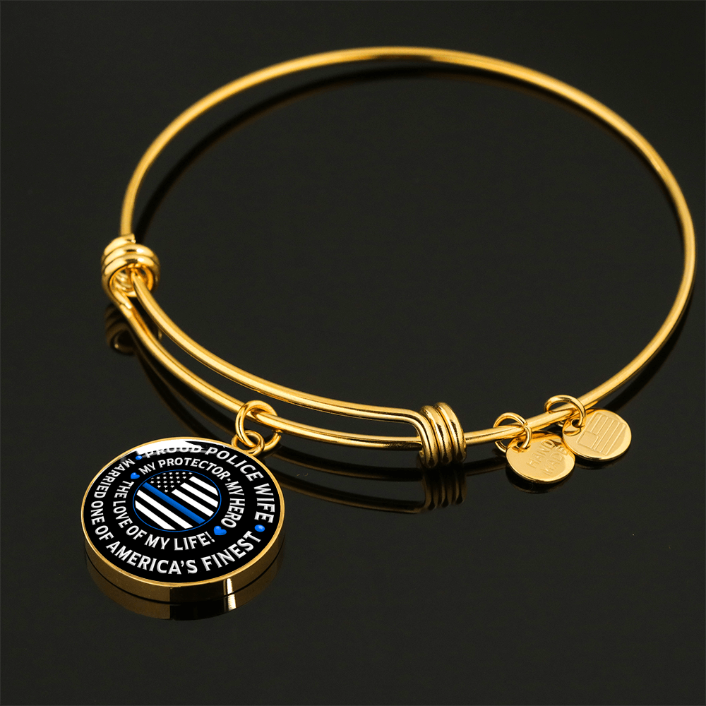 Police Wife "Love of My Life" Bangle Bracelet - Heroic Defender