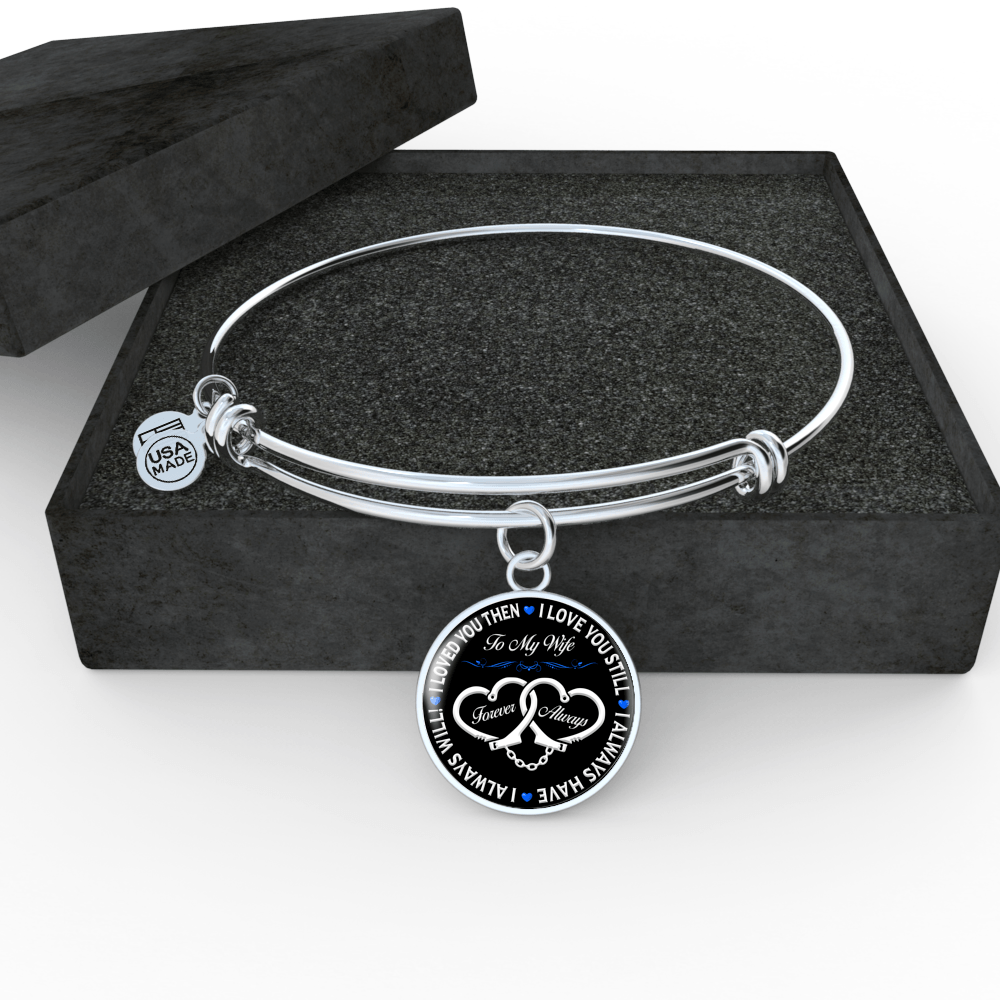 Police Wife "Forever & Always" Bangle Bracelet - Heroic Defender