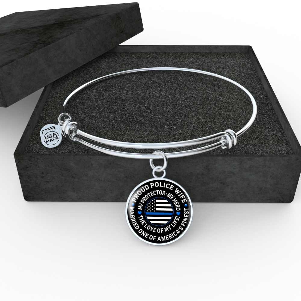 Police Wife "Love of My Life" Bangle Bracelet - Heroic Defender
