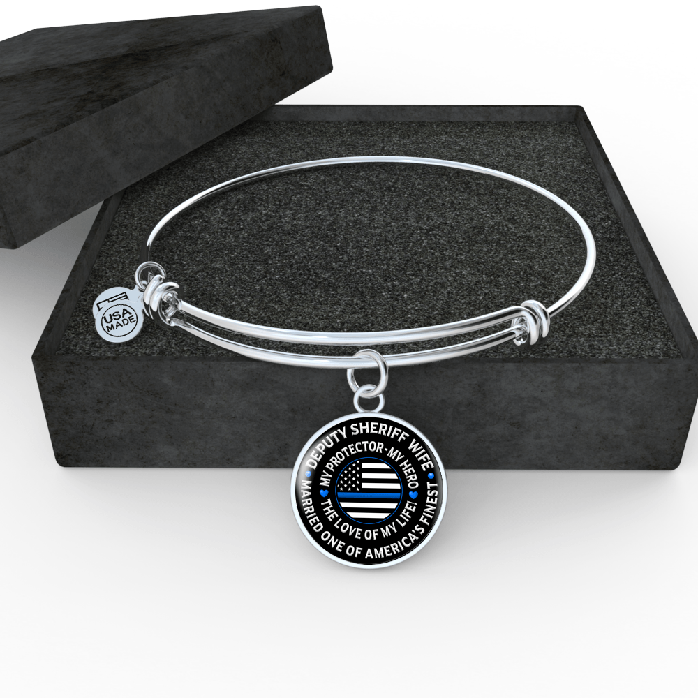 Deputy Sheriff Wife "Love of My Life" Bangle Bracelet - Heroic Defender