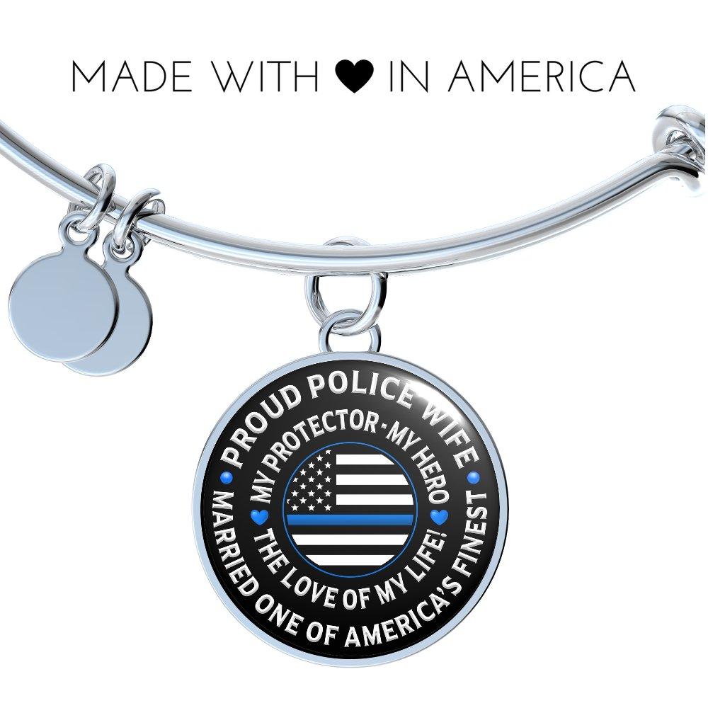 Police Wife "Love of My Life" Bangle Bracelet - Heroic Defender