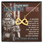 Marine Corps Wife Infinity Heart Necklace