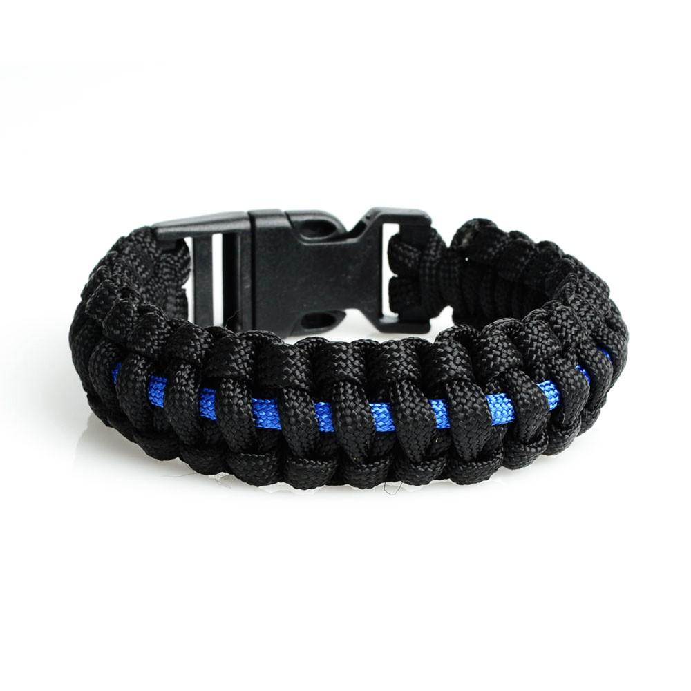 Thin Blue Line Paracord Survival Bracelet - Heroic Defender