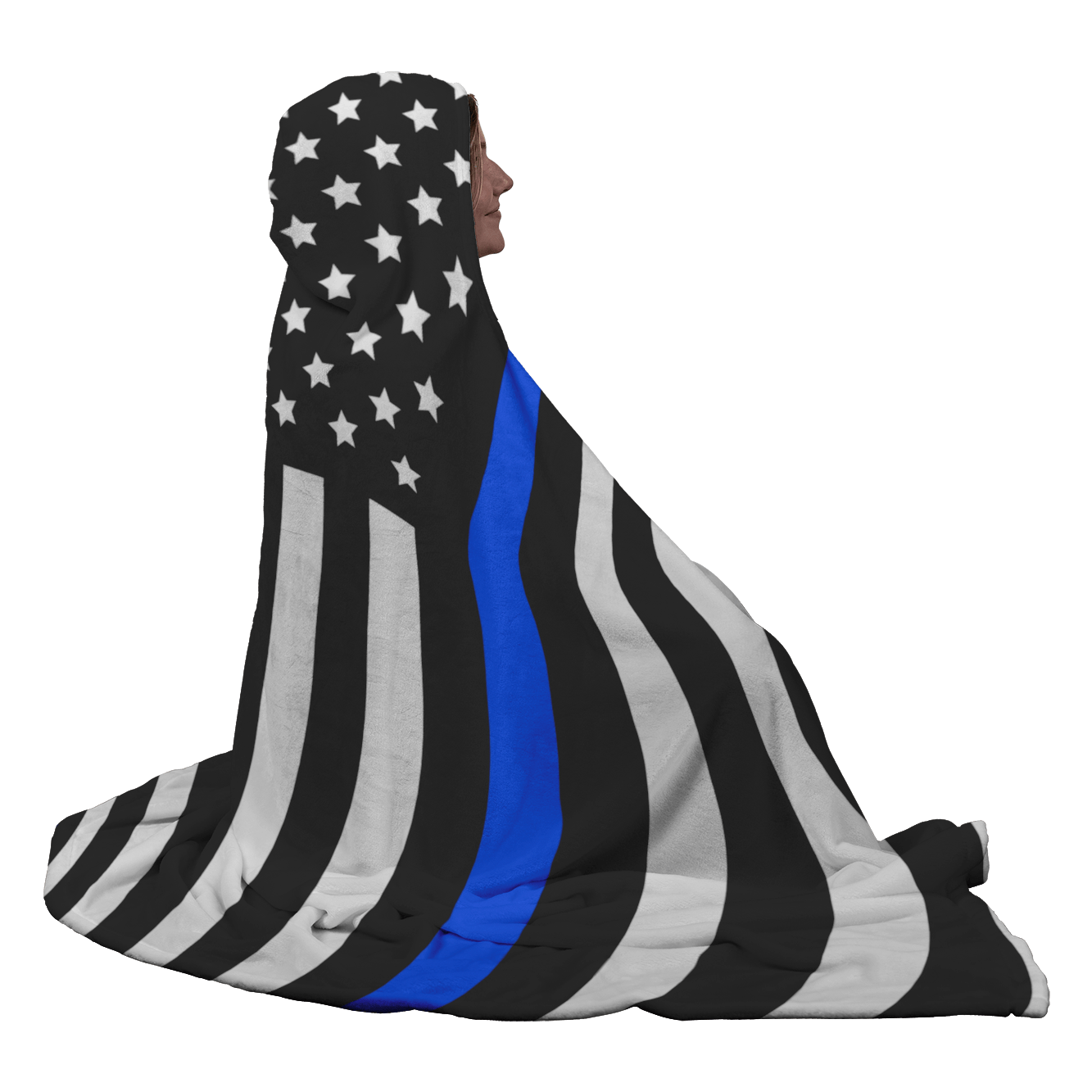 Thin Blue Line Hooded Blanket | Heroic Defender