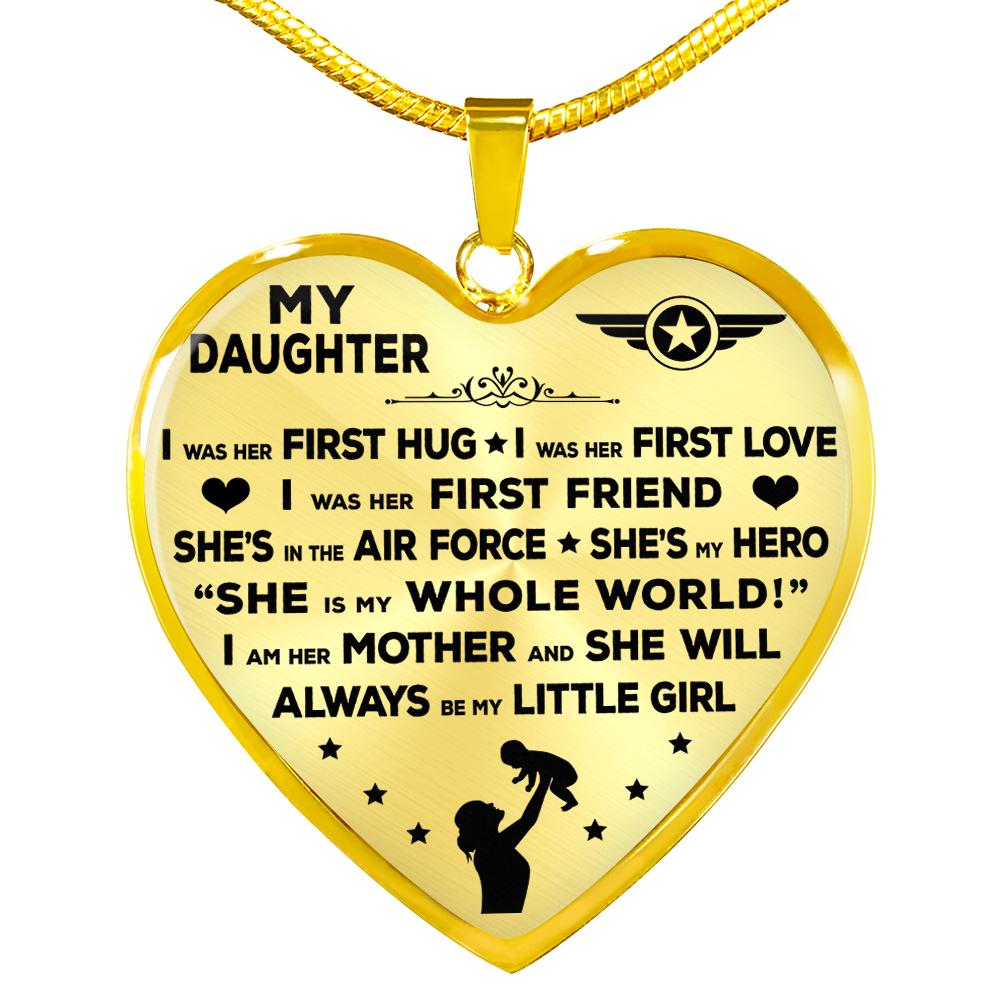 Air Force Mom "I Am Her Mother" Heart Necklace | Heroic Defender