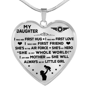 Air Force Mom "I Am Her Mother" Heart Necklace | Heroic Defender