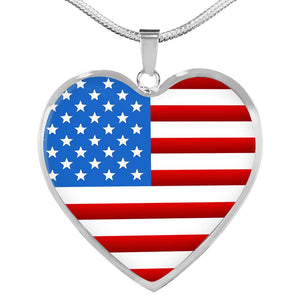 American Flag Heart Necklace | Heroic Defender