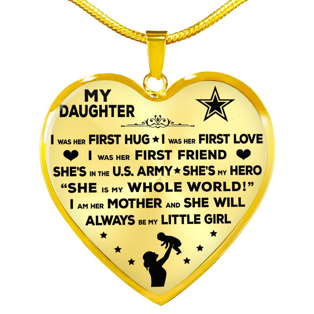 Army Mom "I Am Her Mother" Heart Necklace | Heroic Defender