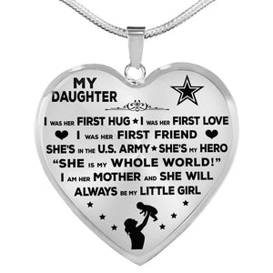 Army Mom "I Am Her Mother" Heart Necklace | Heroic Defender