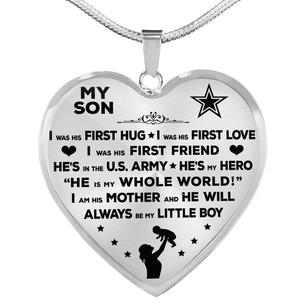 Army Mom "I Am His Mother" Heart Necklace | Heroic Defender