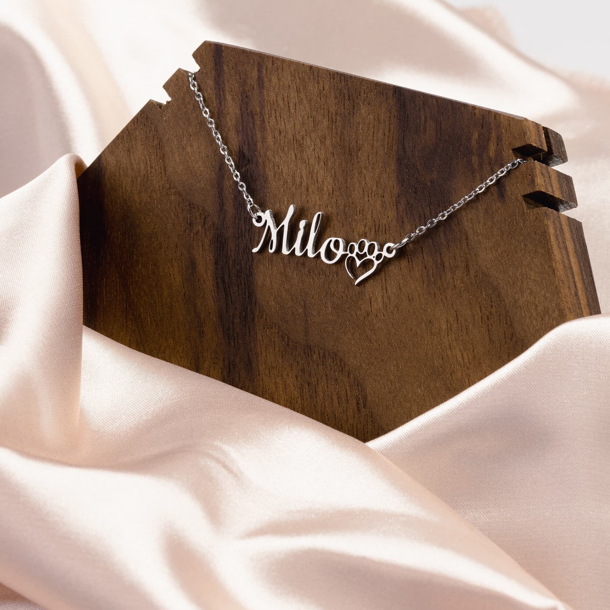 Dog Mom Customized Name Necklace Heroic Defender