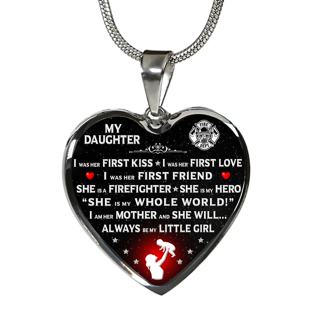 Firefighter Mom "I Am Her Mother" Heart Necklace - Heroic Defender