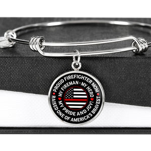 Firefighter Mom "Pride and Joy" Bangle Bracelet - Heroic Defender