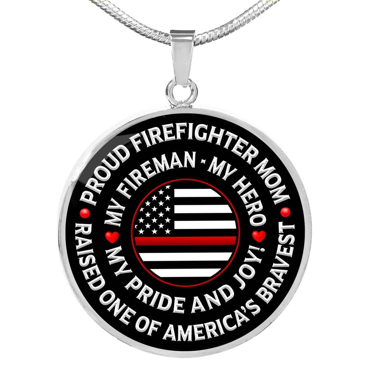 Firefighter Mom "Pride and Joy" Necklace - Heroic Defender