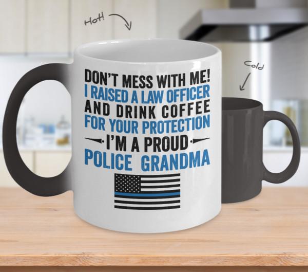 Proud Police Grandma Color Changing Magic Mug - Heroic Defender