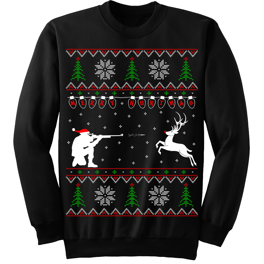 Merry Huntmas Deer Hunting Rifle Christmas Sweater