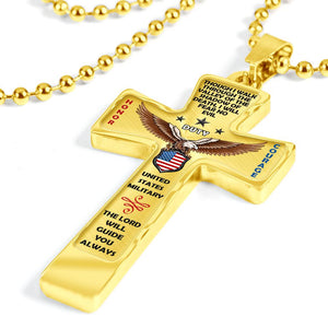 U.S. Military "Honor Duty Courage" Cross Necklace | Heroic Defender