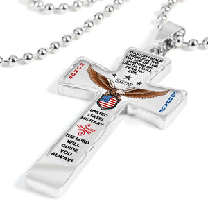 U.S. Military "Honor Duty Courage" Cross Necklace | Heroic Defender