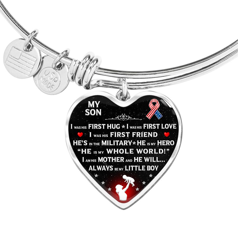 Military Mom "I Am His Mother" Bangle Bracelet | Heroic Defender