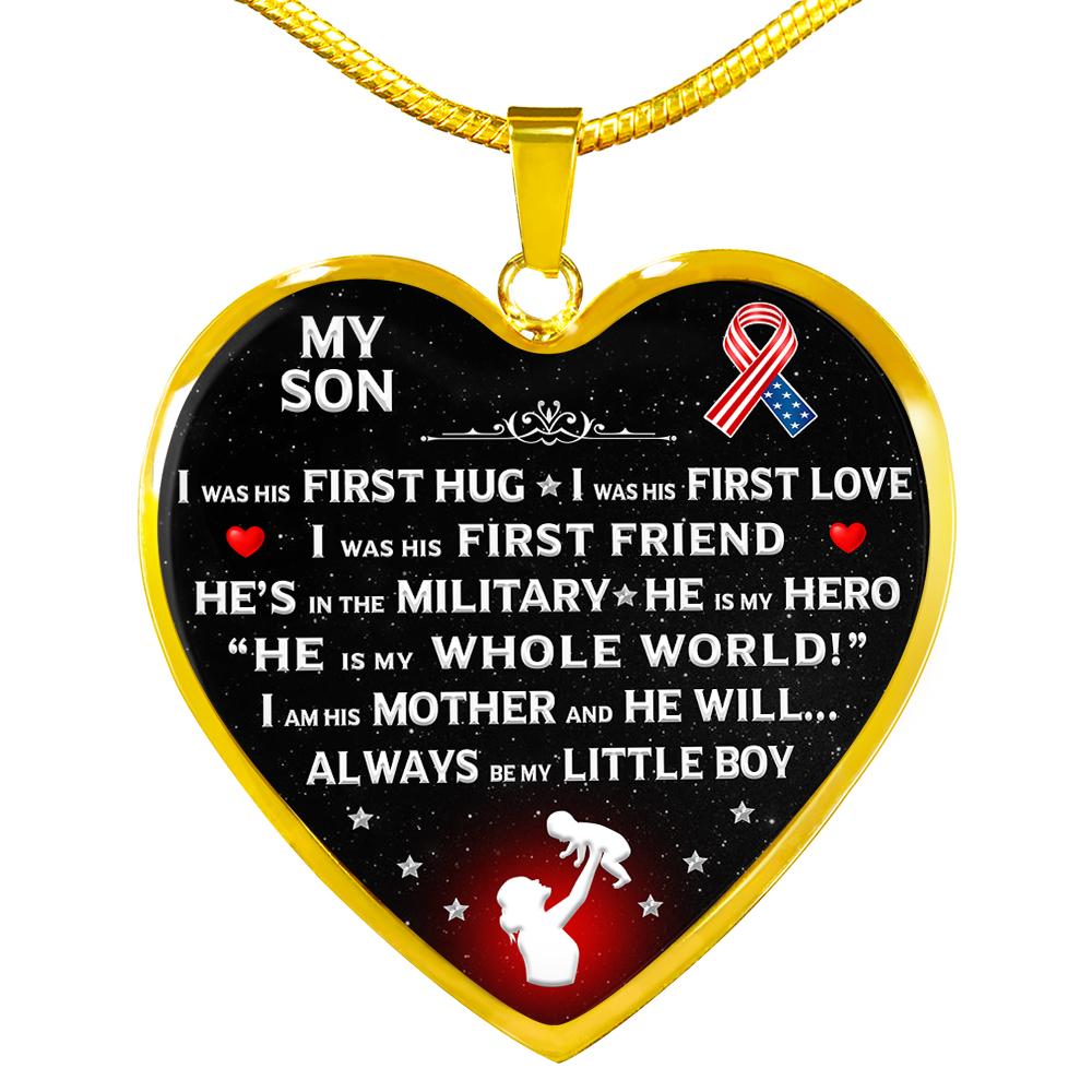 Military Mom "I Am His Mother" Heart Necklace | Heroic Defender