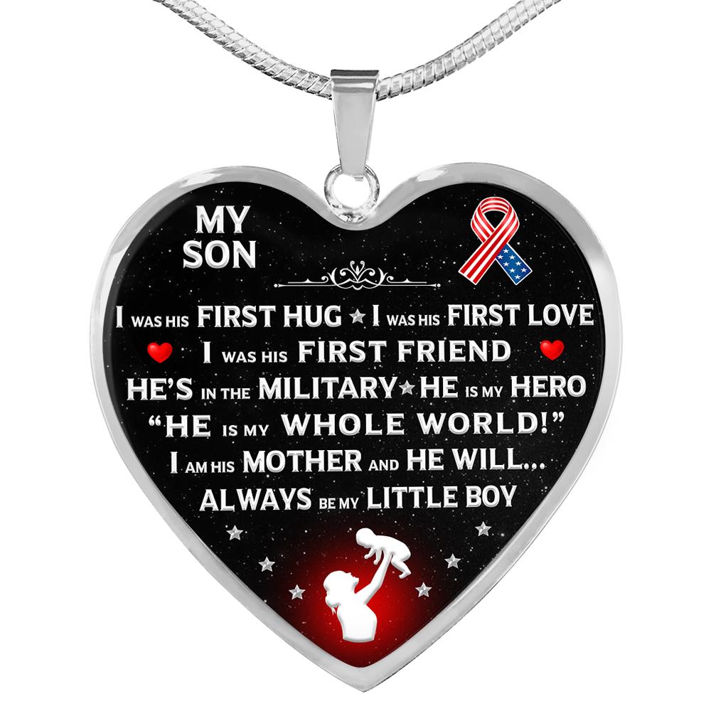 Military Mom "I Am His Mother" Heart Necklace | Heroic Defender