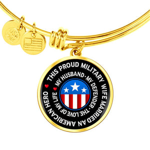 Military Wife "Love of My Life" Bangle Bracelet | Heroic Defender