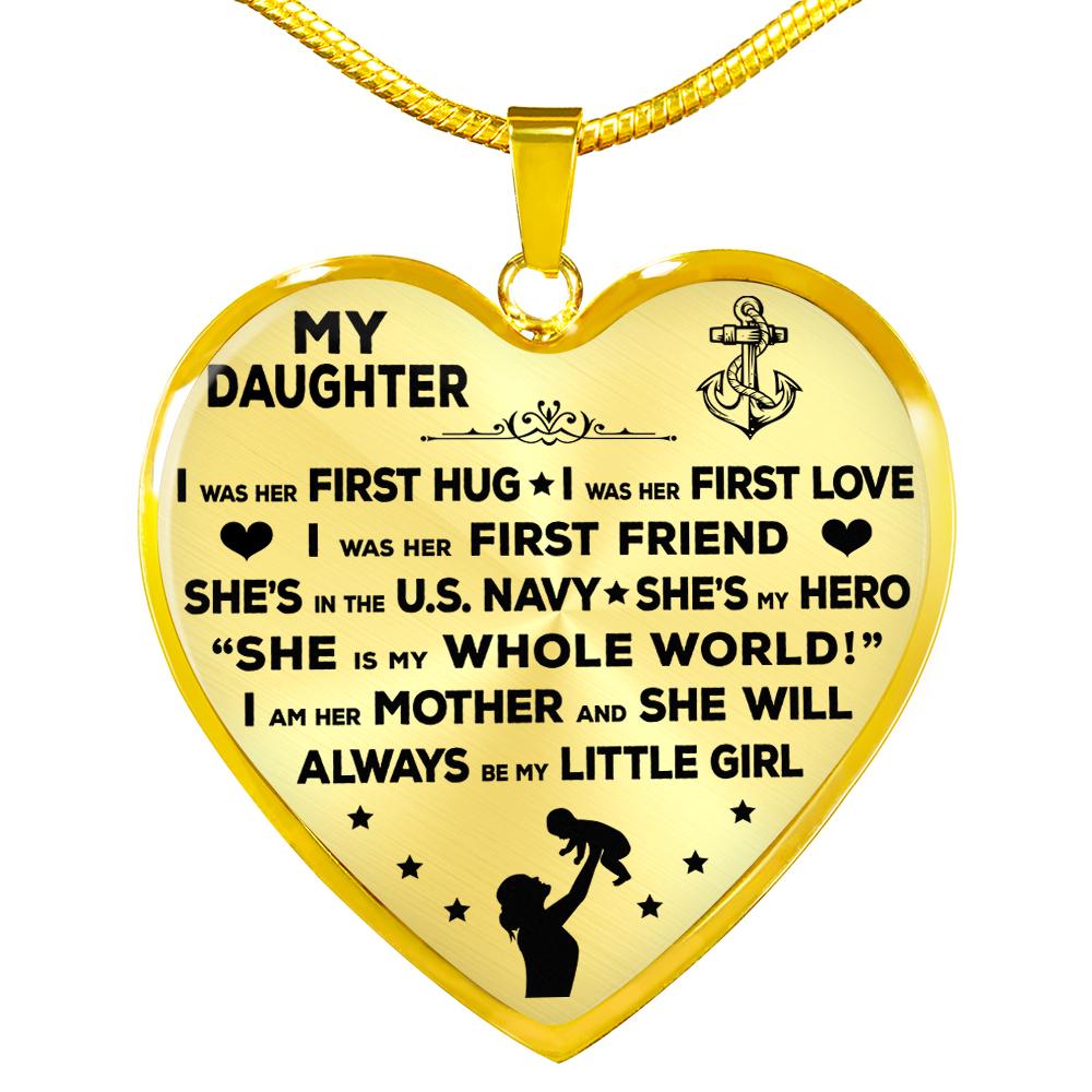 Navy Mom "I Am Her Mother" Heart Necklace | Heroic Defender