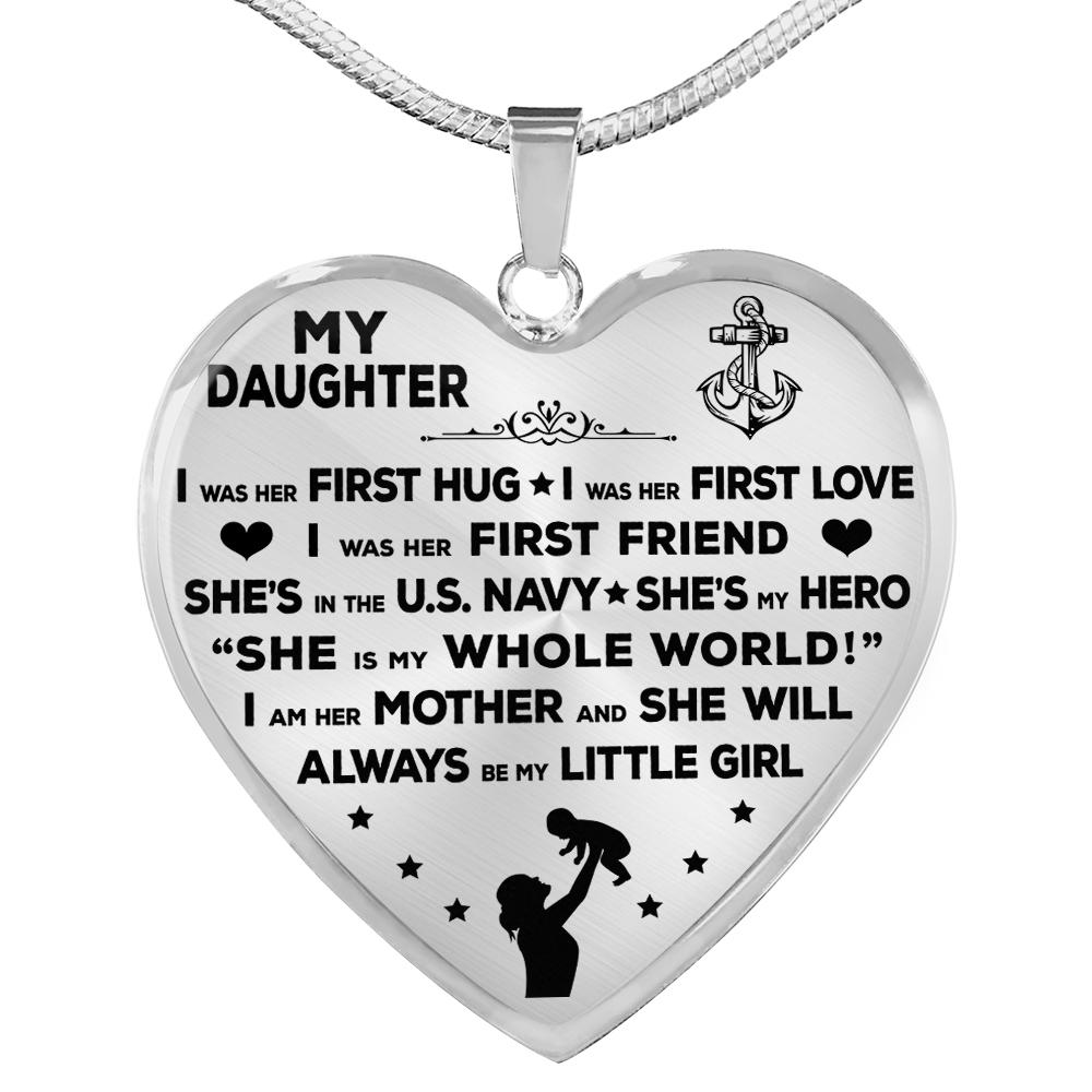 Navy Mom "I Am Her Mother" Heart Necklace | Heroic Defender