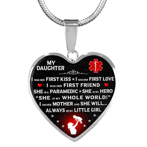 Paramedic Mom "I Am Her Mother" Heart Necklace - Heroic Defender