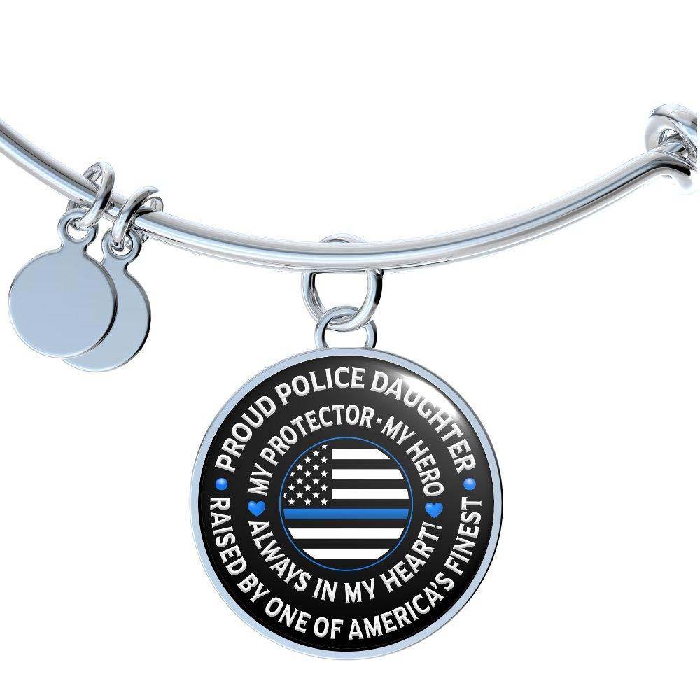 Police Daughter "Always In My Heart" Bangle Bracelet - Heroic Defender