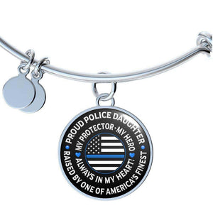 Police Daughter "Always In My Heart" Bangle Bracelet - Heroic Defender