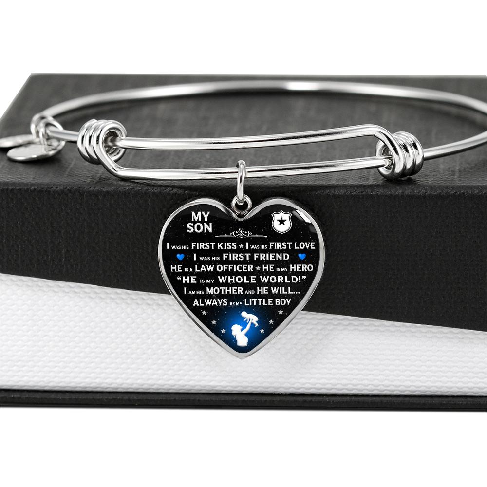 Police Mom "I Am His Mother" Bangle Bracelet - Heroic Defender
