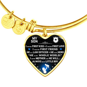 Police Mom "I Am His Mother" Bangle Bracelet - Heroic Defender