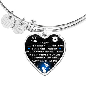 Police Mom "I Am His Mother" Bangle Bracelet - Heroic Defender