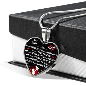Proud Mom "I Am His Mother" Heart Necklace | Heroic Defender