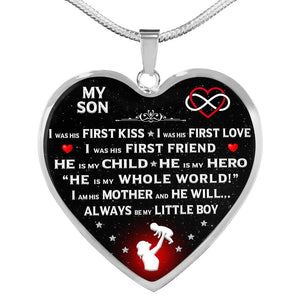 Proud Mom "I Am His Mother" Heart Necklace | Heroic Defender