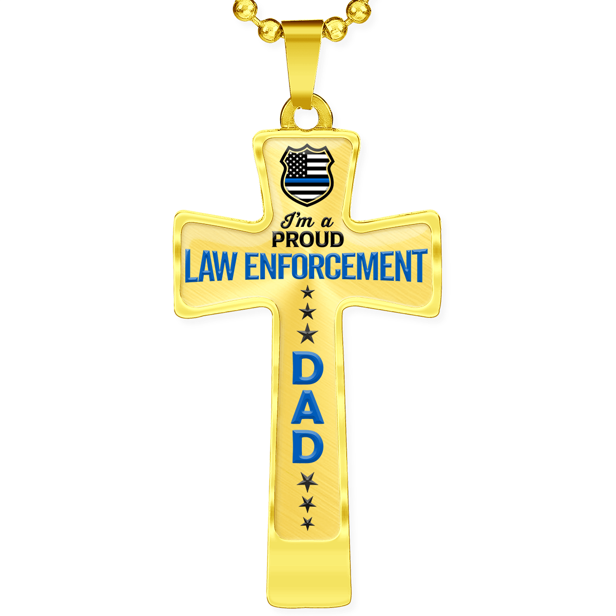 Proud Law Enforcement Dad Cross Necklace - Heroic Defender