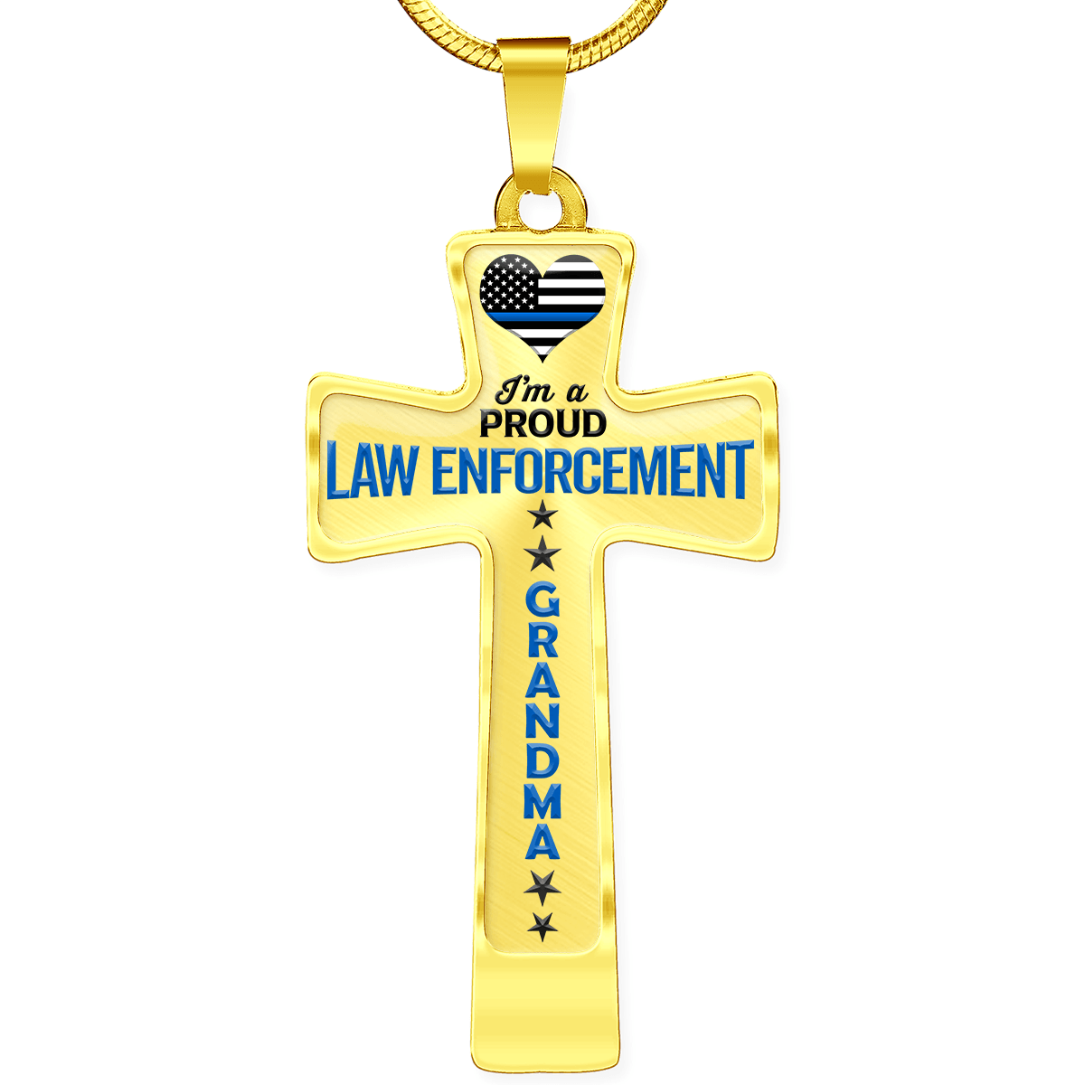 Proud Law Enforcement Grandma Cross Necklace - Heroic Defender