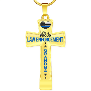 Proud Law Enforcement Grandma Cross Necklace - Heroic Defender