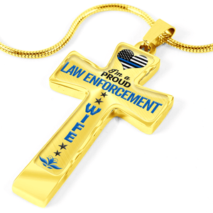 Proud Law Enforcement Wife Cross Necklace - Heroic Defender