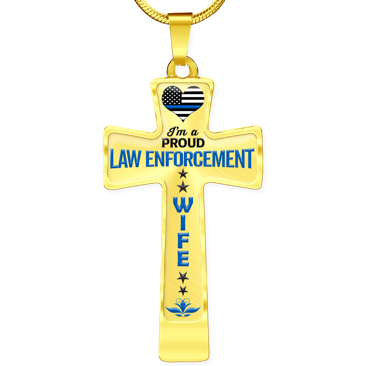 Proud Law Enforcement Wife Cross Necklace - Heroic Defender