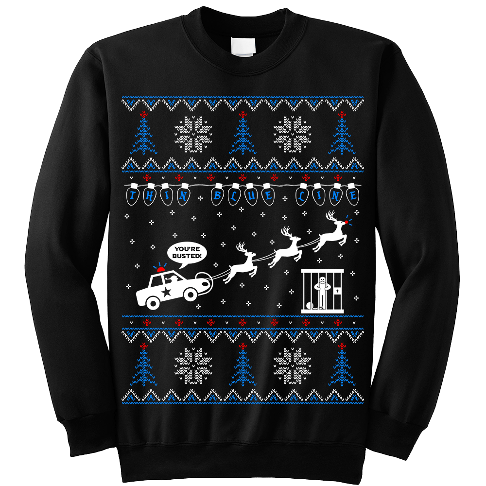 Thin Blue Line Police Christmas Sweater
