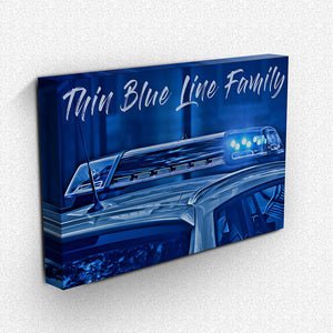 Thin Blue Line Family Canvas Wall Art - Heroic Defender