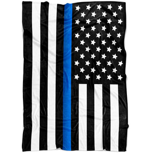 Thin Blue Line Flag Fleece Blanket | Heroic Defender